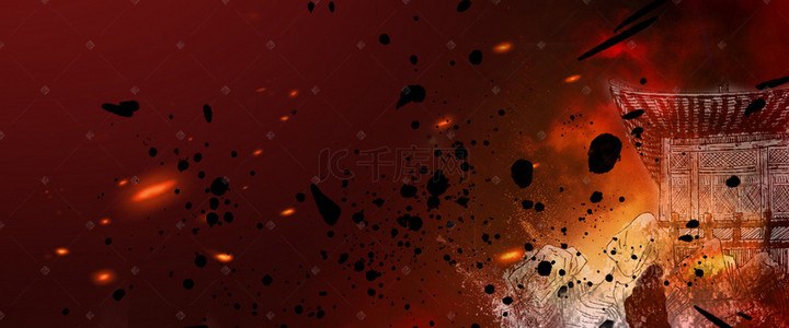 游戏战争背景图片_商务大气爆炸网游电竞比赛背景海报
