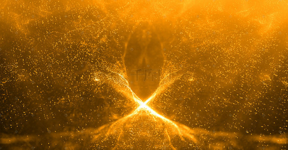 粒子光特效背景图片_金色粒子科技背景