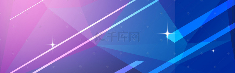 蓝紫色banner背景图片_蓝紫色促销渐变斜线星星光束三角拼接背景图