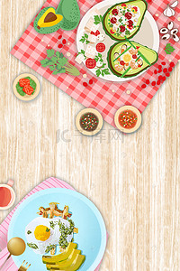 餐饮小清新背景图片_水果沙拉餐饮海报