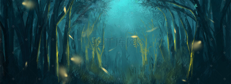 清新森林唯美背景背景图片_仙境森林背景图片