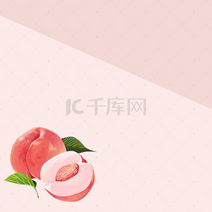 粉色绿植背景图片_桃子零食汽水粉色桃花直通车