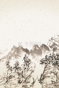 山水江南水墨背景图片_中国风山水意境装饰画