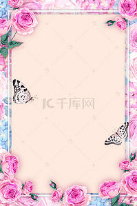 花儿粉色背景图片_粉色花卉通用背景
