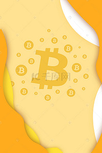 金融背景黄色背景图片_比特币金融卡通黄色背景