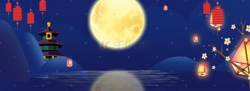 夜晚节日背景图片_复古中国风神秘夜晚创意背景