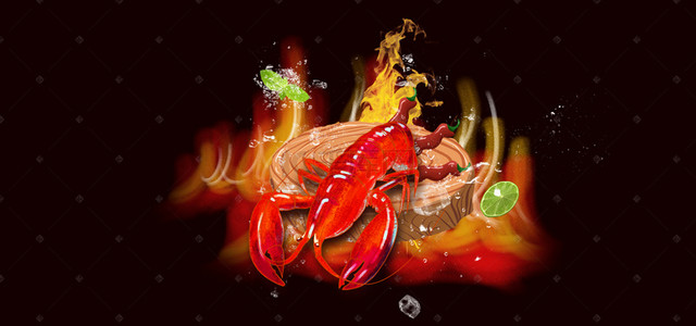 小吃素材下载背景图片_小龙虾盛宴海报背景素材