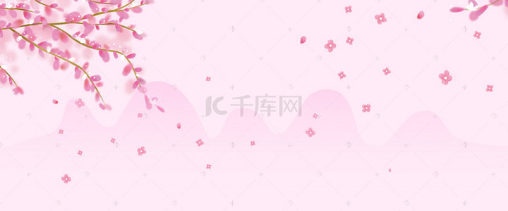 粉色唯美花瓣背景背景图片_樱花节唯美粉色海报背景