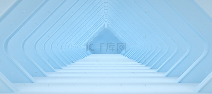直播间标题素材背景图片_C4D简约商务蓝色空间背景