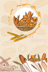 美味面包背景图片_DIY手工制作背景素材