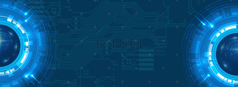 蓝色科技区块链背景图片_区块链蓝色科技互联banner海报