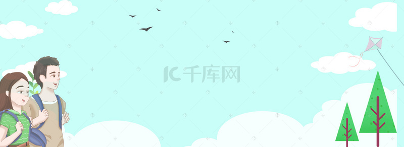 简约丛林背景图片_简约户外夏令营背景模板