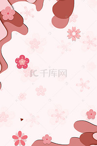 桃花花瓣背景背景图片_小清新折纸风桃花商业背景