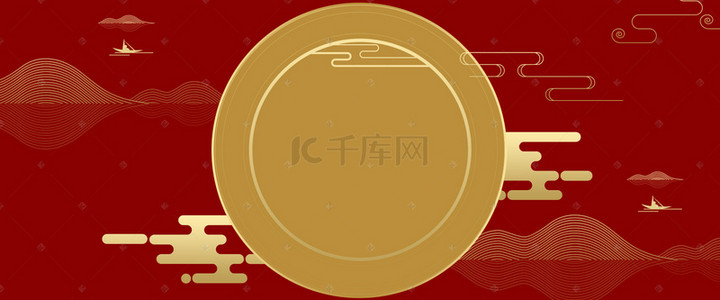 古典烫金背景图片_中国风烫金描边古典红色海报