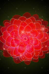 红色光效花朵背景图
