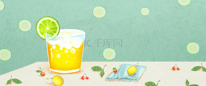 奶茶冰激凌背景图片_夏日降暑清凉饮料水果