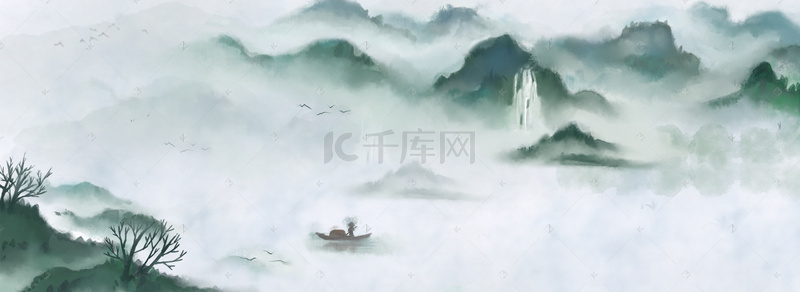 水墨浅背景图片_中国水墨等山水风景背景素材