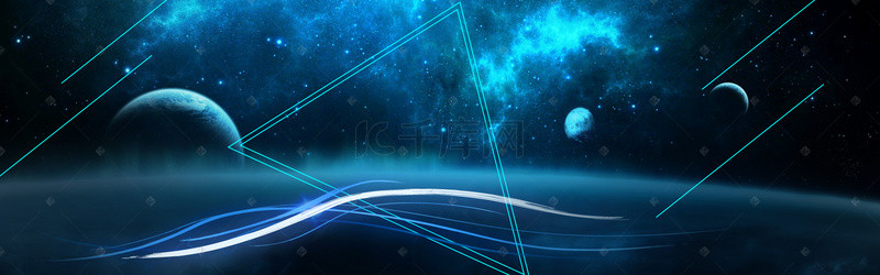 蓝色科幻星空背景图片_蓝色夜空星空科技科幻背景