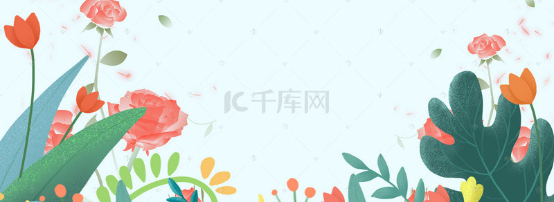 玫红玫瑰背景图片_浪漫花朵banner海报展板