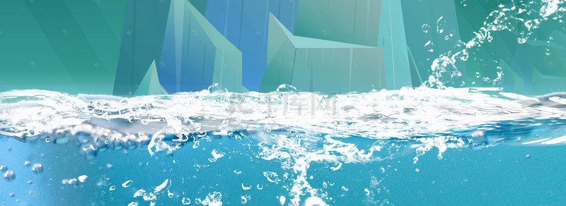 小蓝色梦幻背景图片_蓝色梦幻海洋冰川化妆乳促销活动