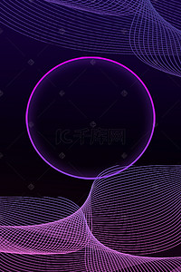 紫色抽象几何线条广告背景