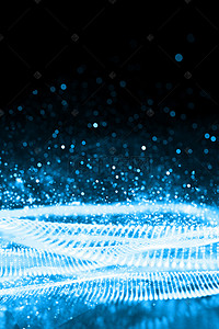 蓝色科技商务电子背景图片_简约蓝色科技粒子电子商务背景