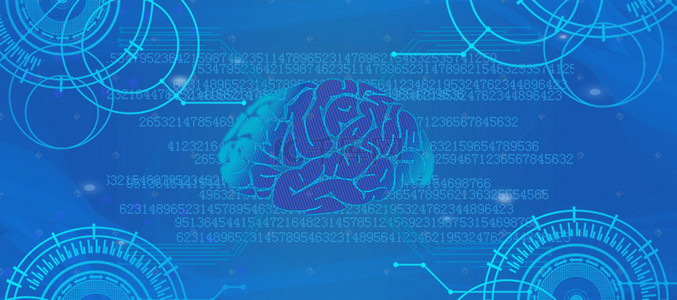 蓝色科技大脑AI智能宣传背景