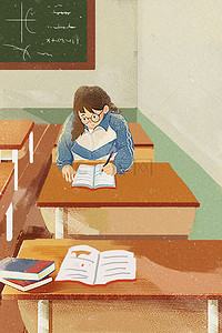 学生上学的背景图片_卡通手绘开学日上学的学生
