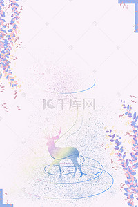 漂浮花瓣背景图片_创意麋鹿动物漂浮花瓣背景素材