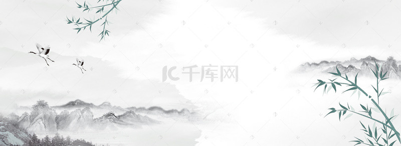 美术书法背景图片_中国风古韵水墨画banner