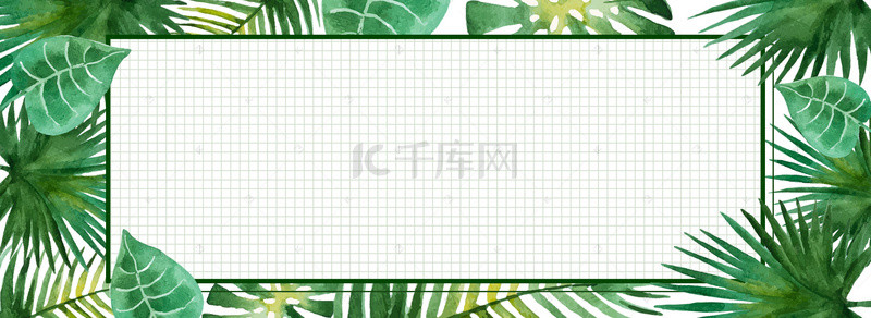 植物水彩海报背景图片_清新夏季上新宣传海报banner背景