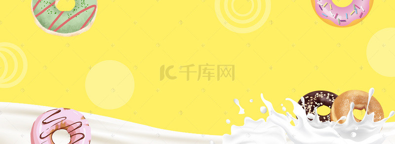 美食甜甜圈背景图片_甜甜圈清新banner