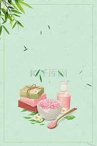 绿茶线稿背景图片_绿色清新手工皂海报背景素材