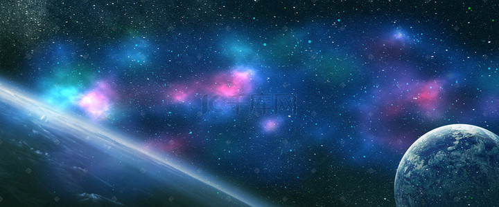 科技地球海报背景背景图片_星光科技感光效宇宙海报背景