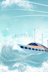 大海航海背景图片_创意国际航海日合成卡通背景