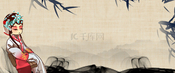 中国风戏剧院传统文化海报背景素材