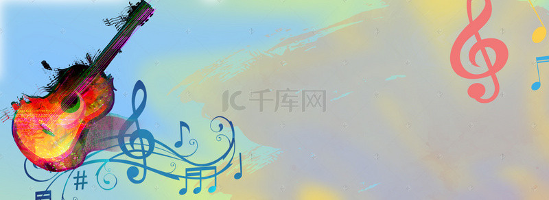 教育培训素材背景图片_淘宝音乐教育渐变蓝色海报banner