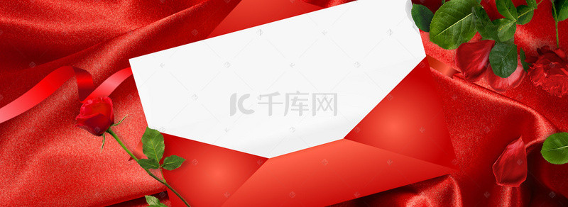 信封信纸背景图片_红色浪漫信封banner