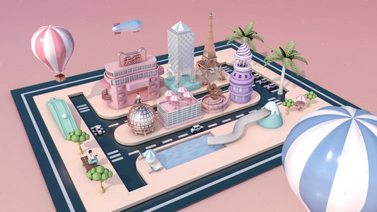 C4D天猫商城场景模型