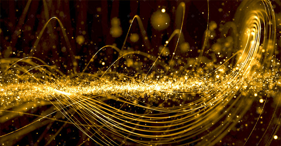 粒子光特效背景图片_金色粒子特效科技背景
