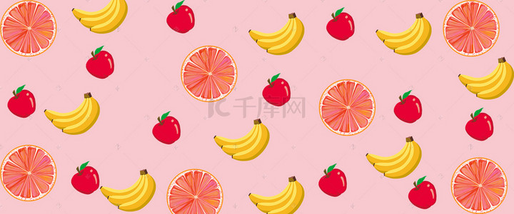 食物底纹底纹背景图片_绿色水果苹果香蕉底纹背景