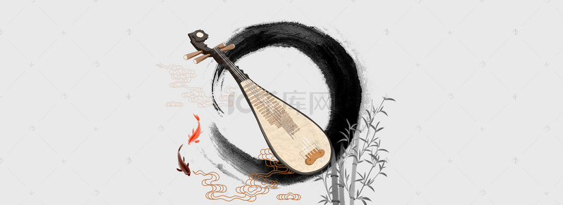 中国风古典琵琶传统文艺水墨背景