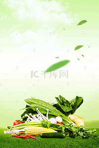果蔬素材背景图片_果蔬绿色食品安全公益宣传海报背景素材