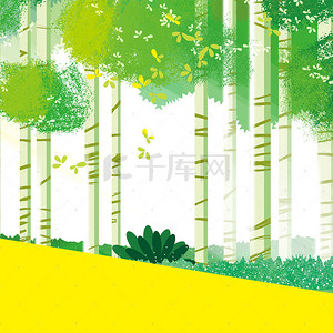 绿色清新水果背景图片_草地森林背景促销主图