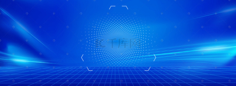 蓝色商务简约素材背景图片_简约科技粒子光线背景