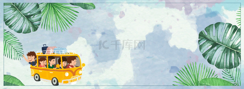 暑期小背景图片_小清新暑期夏令营banner