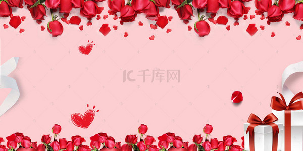 现场现场背景图片_婚庆banner现场红色玫瑰展板