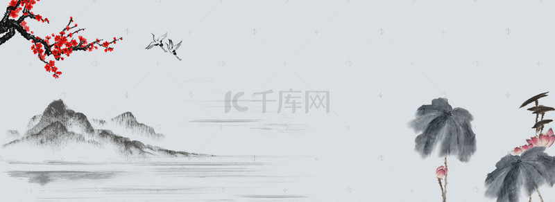 中国风水墨画古韵banner