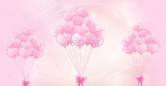 创意爱心气球情人节背景
