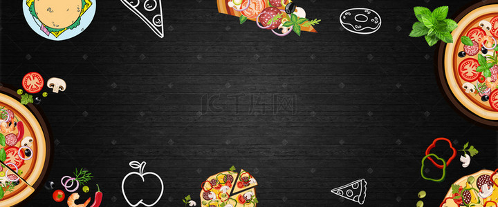 吃货背景素材背景图片_美食食物pizza背景模板